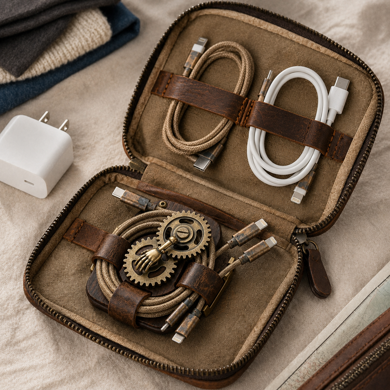 Uebnzns modular cable organizer packed inside a travel tech pouch